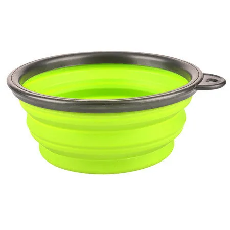 New Collapsible foldable silicone dow bowl candy color outdoor travel portable puppy doogie food container feeder dish on sale