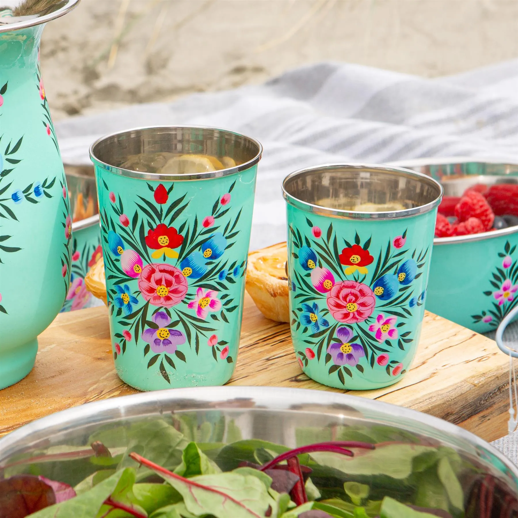 Pansy 300ml Hand-Painted Picnic Cups - Pack of Six - By BillyCan