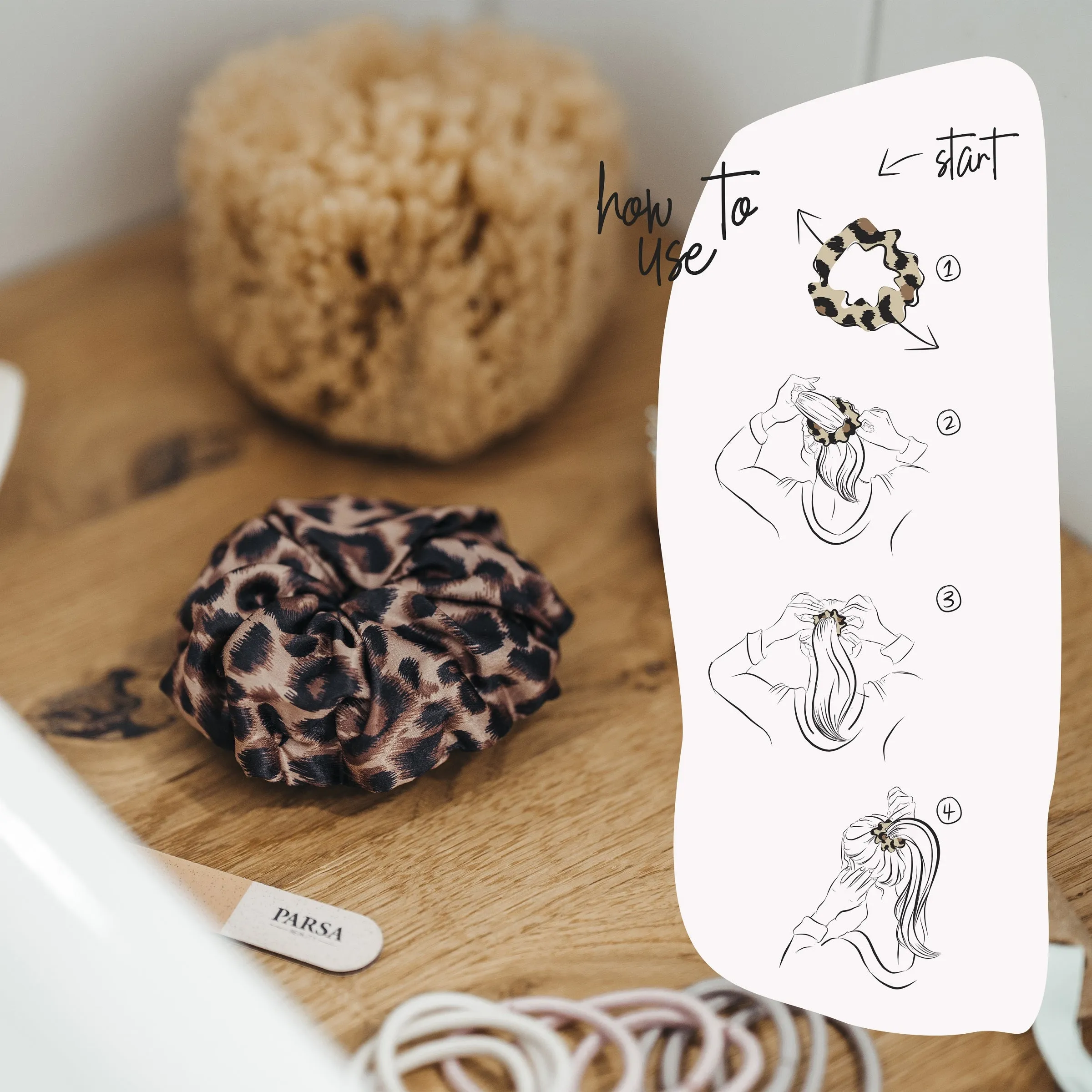 PARSA Beauty The Scrunchie Powerful Leopatra mit innovativen Biteys