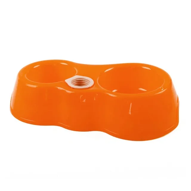 Portable Pet Feeder Plastic Dual Port Automatic Feeder