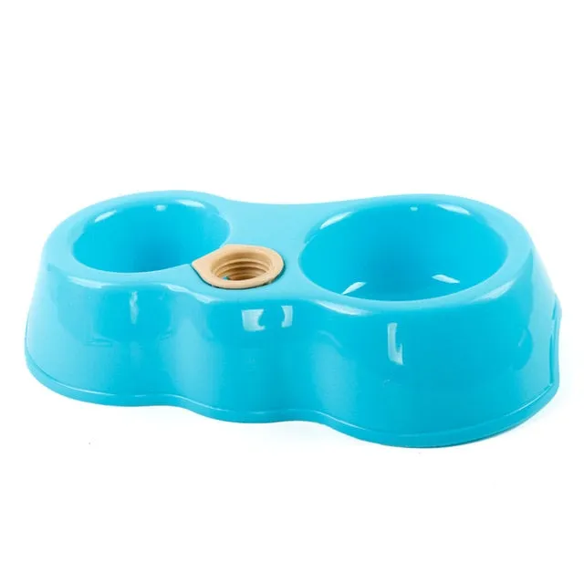 Portable Pet Feeder Plastic Dual Port Automatic Feeder