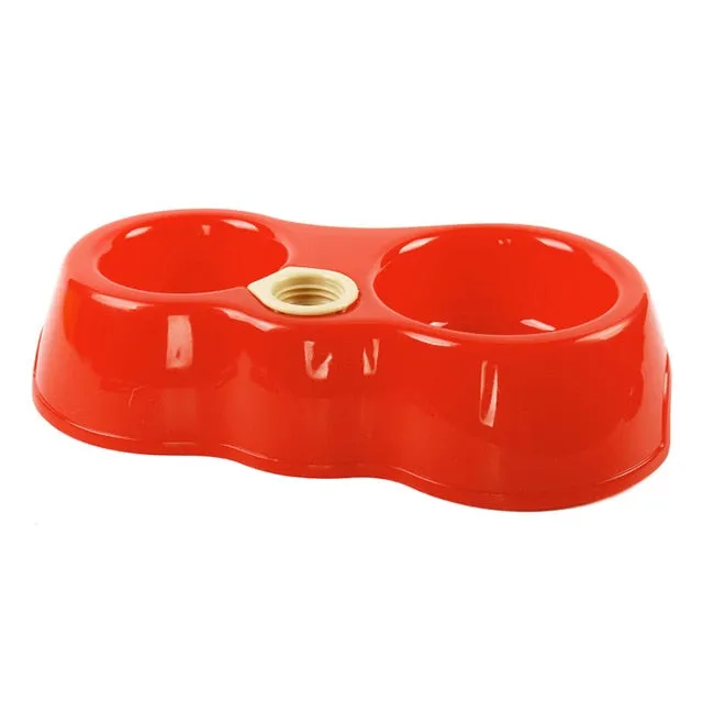 Portable Pet Feeder Plastic Dual Port Automatic Feeder