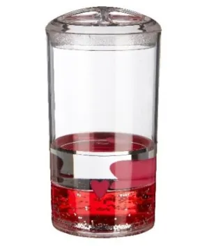 Premier Acrylic Toothbrush Tumbler With Floating Hearts