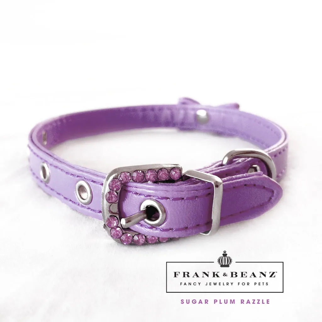 Purple Diamond Rhinestone Bowtie Bling Dog Collar