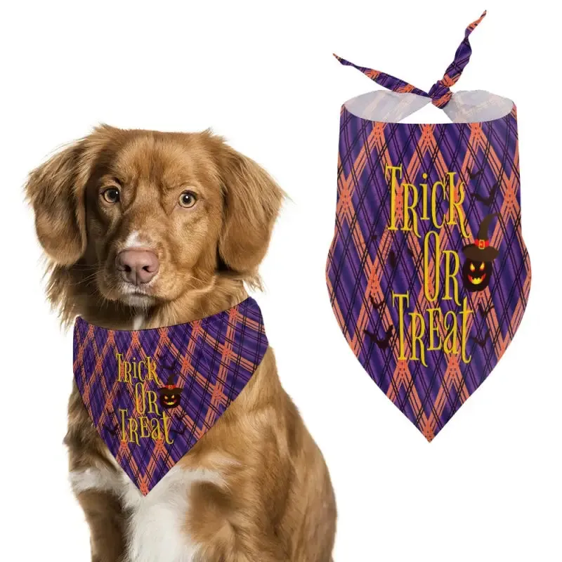 Purple Halloween Dog Bandana for Trick or Treat Fun