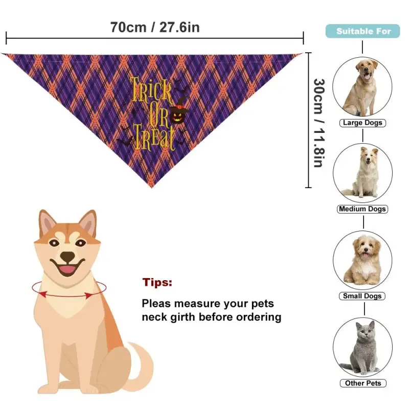 Purple Halloween Dog Bandana for Trick or Treat Fun