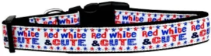 Red, White, And Cute! Nylon Dog Collar Medium Narrow