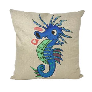 Scribblers the Seahorse Throw Pillows