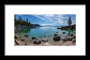 Secret Cove Aquas By Brad Scott - Framed Print