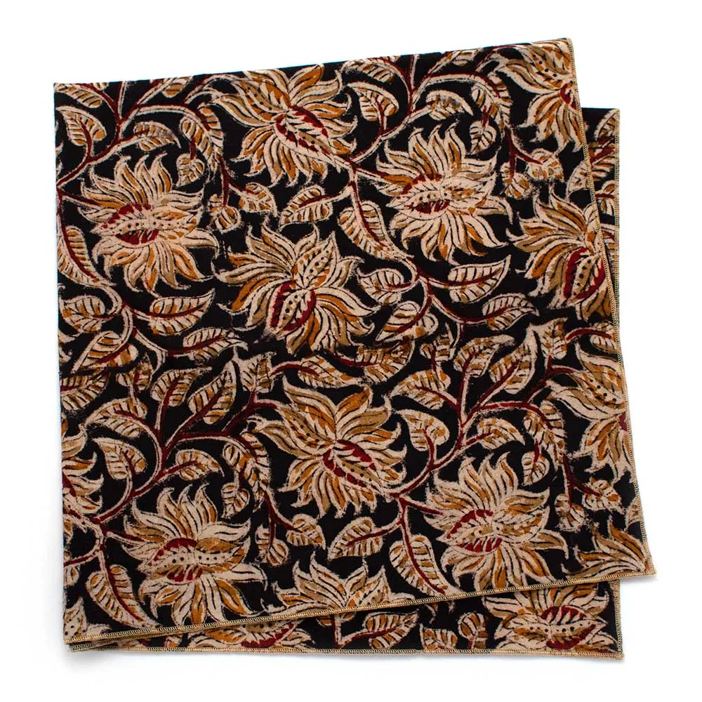 Sepia Vine Block Print Bandana