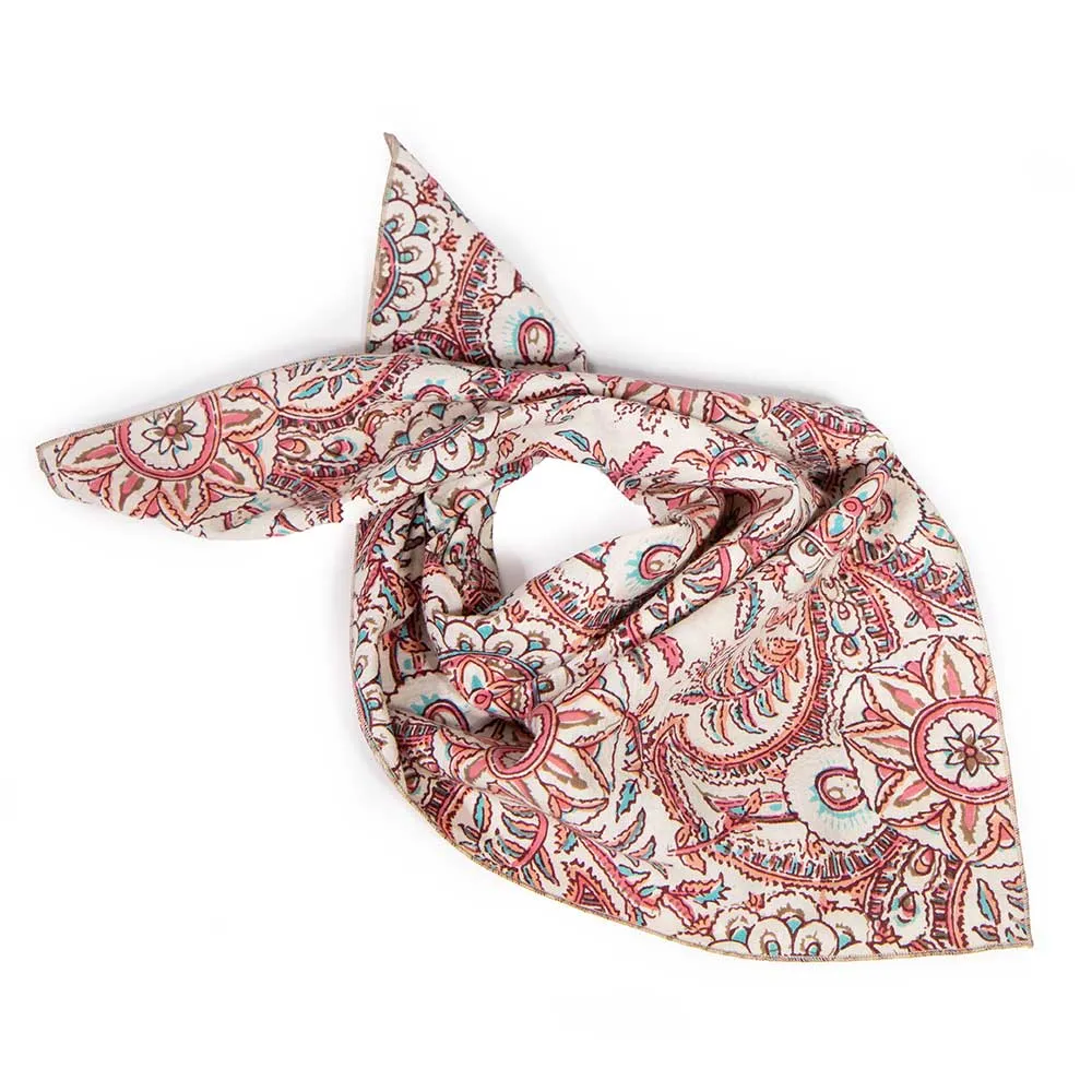 Soft Paisley Block Print Bandana