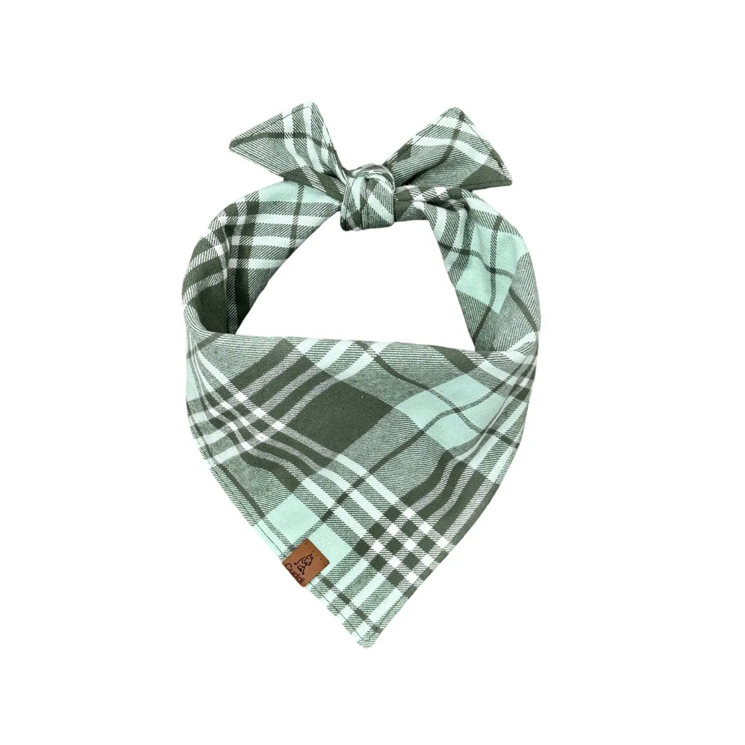 Soft Sage Flannel Dog Bandana