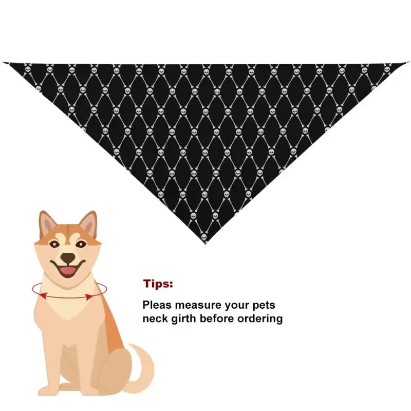 Stylish Halloween Dog Bandana in Black and White Pattern