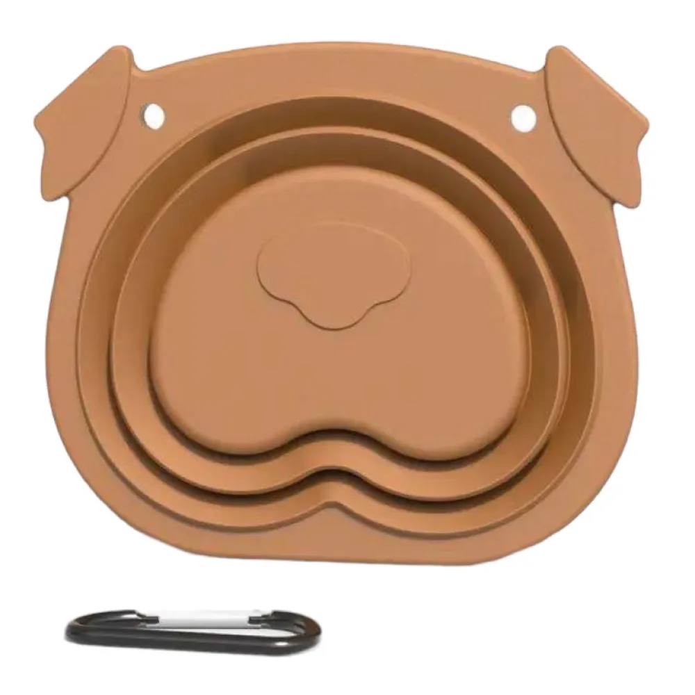 Talking Dog Club Foldable Travel Bowl for Dogs (Brown)