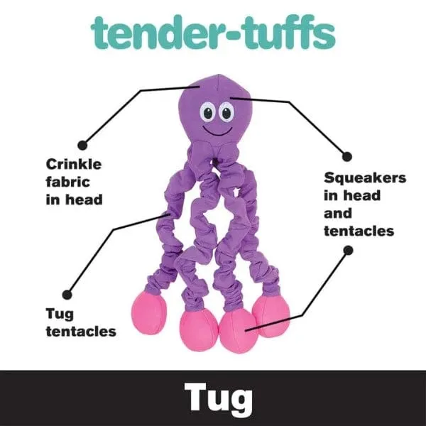 tender-tuffs Stretchy Purple Octopus Dog Toy