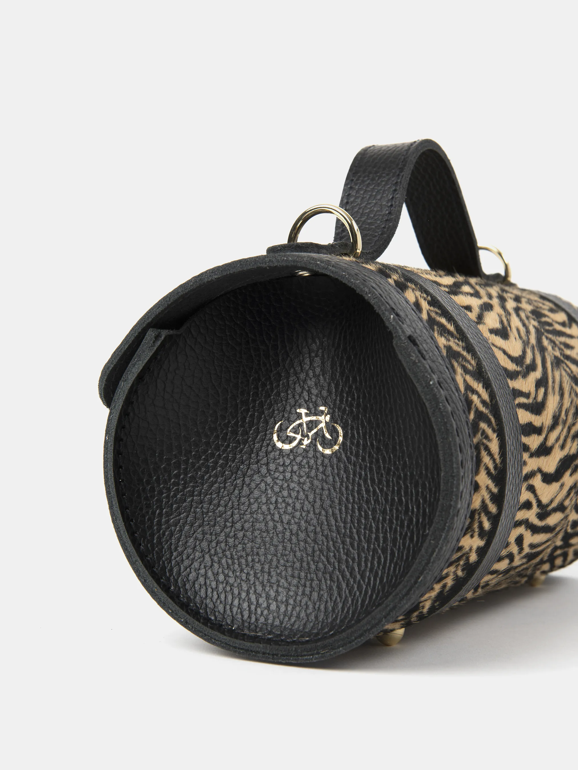 The Bowls Bag - Black Celtic Grain & Tiger Print Haircalf