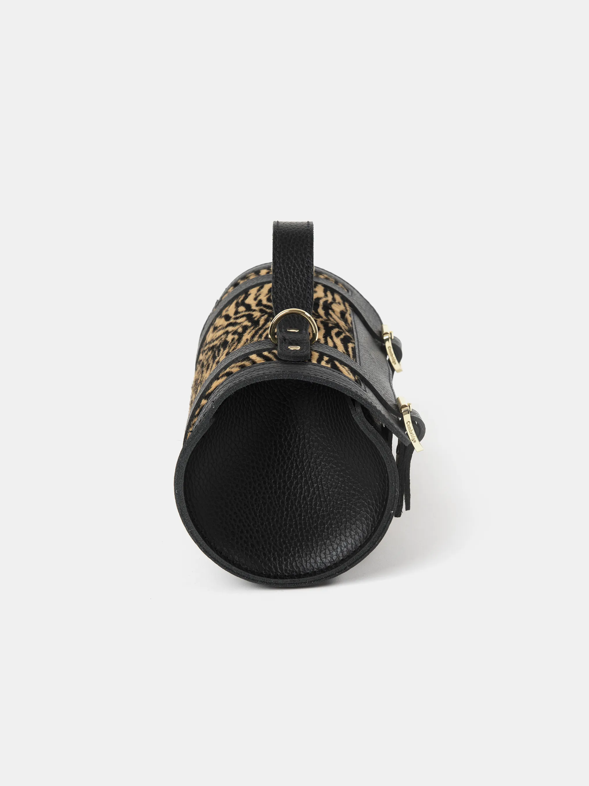 The Bowls Bag - Black Celtic Grain & Tiger Print Haircalf