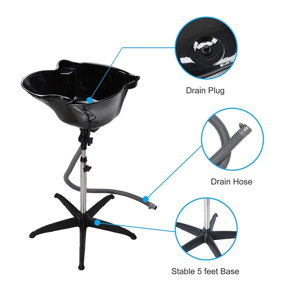 TheLAShop Portable Shampoo Bowl Deep Basin Adjust Height