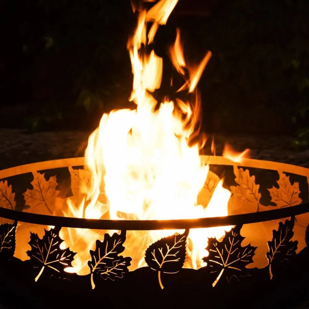 Toronto Decorative Fire Bowl Pit 80cm - Cook King Garden and Outdoor Patio Entertaining Portable Metal Round Fire Bowl