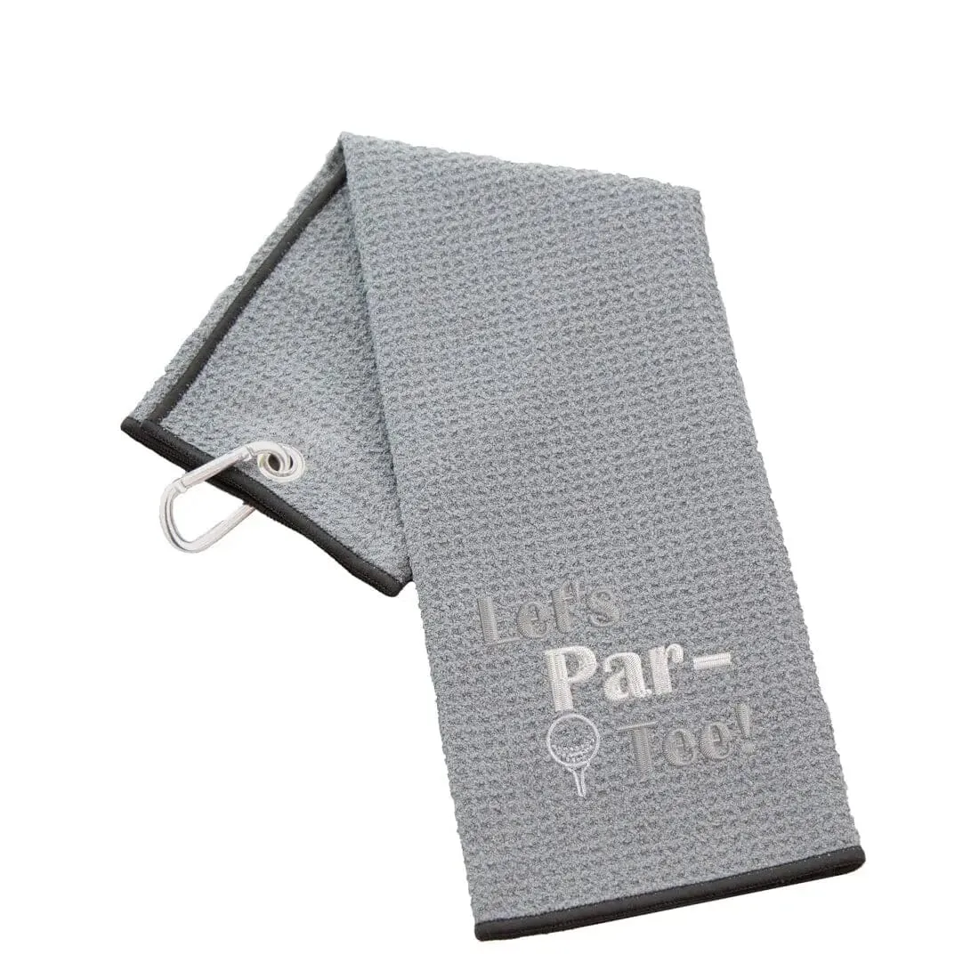 Tri-Fold Golf Towel Embroidered With Let's Par-Tee Novelty Golf Logo