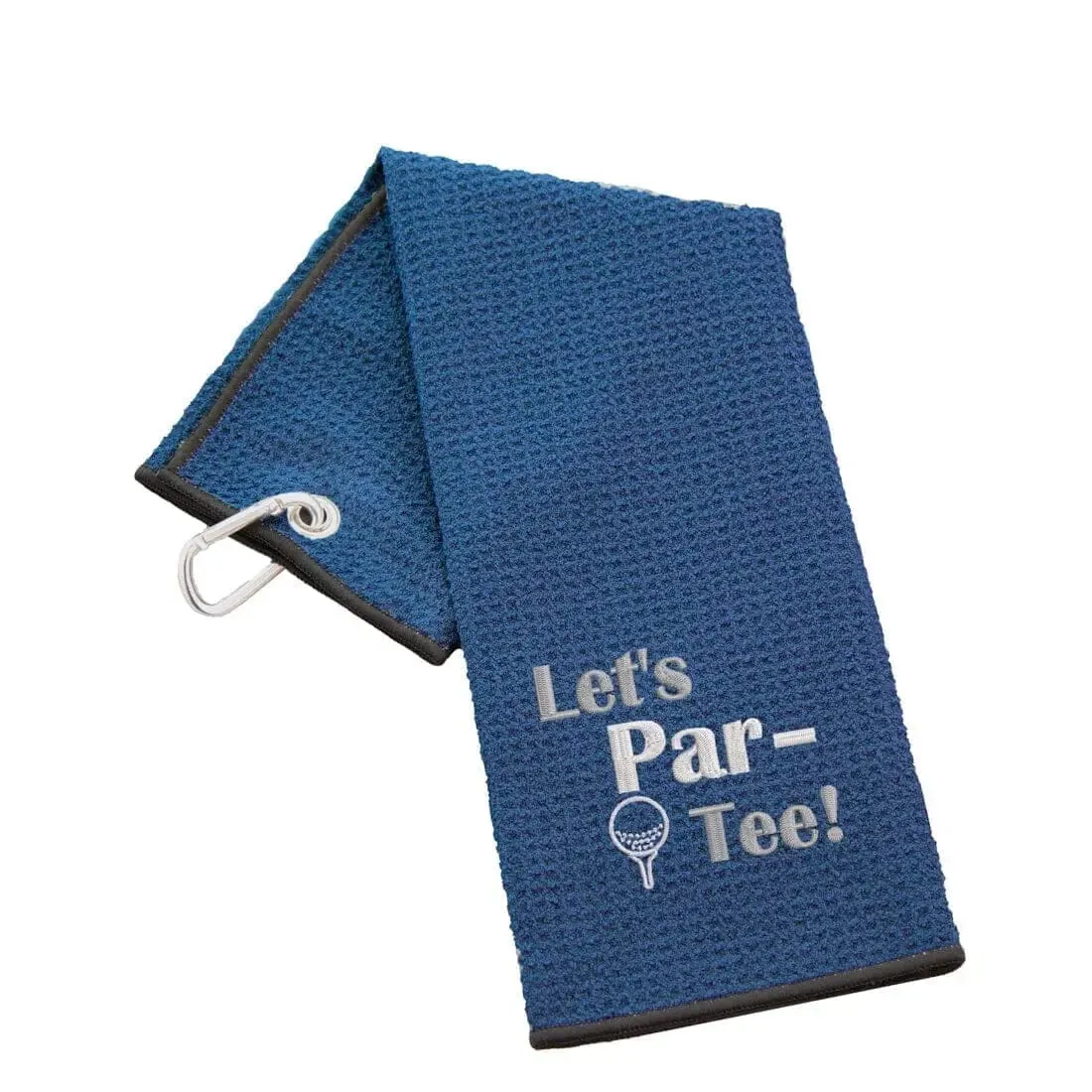 Tri-Fold Golf Towel Embroidered With Let's Par-Tee Novelty Golf Logo