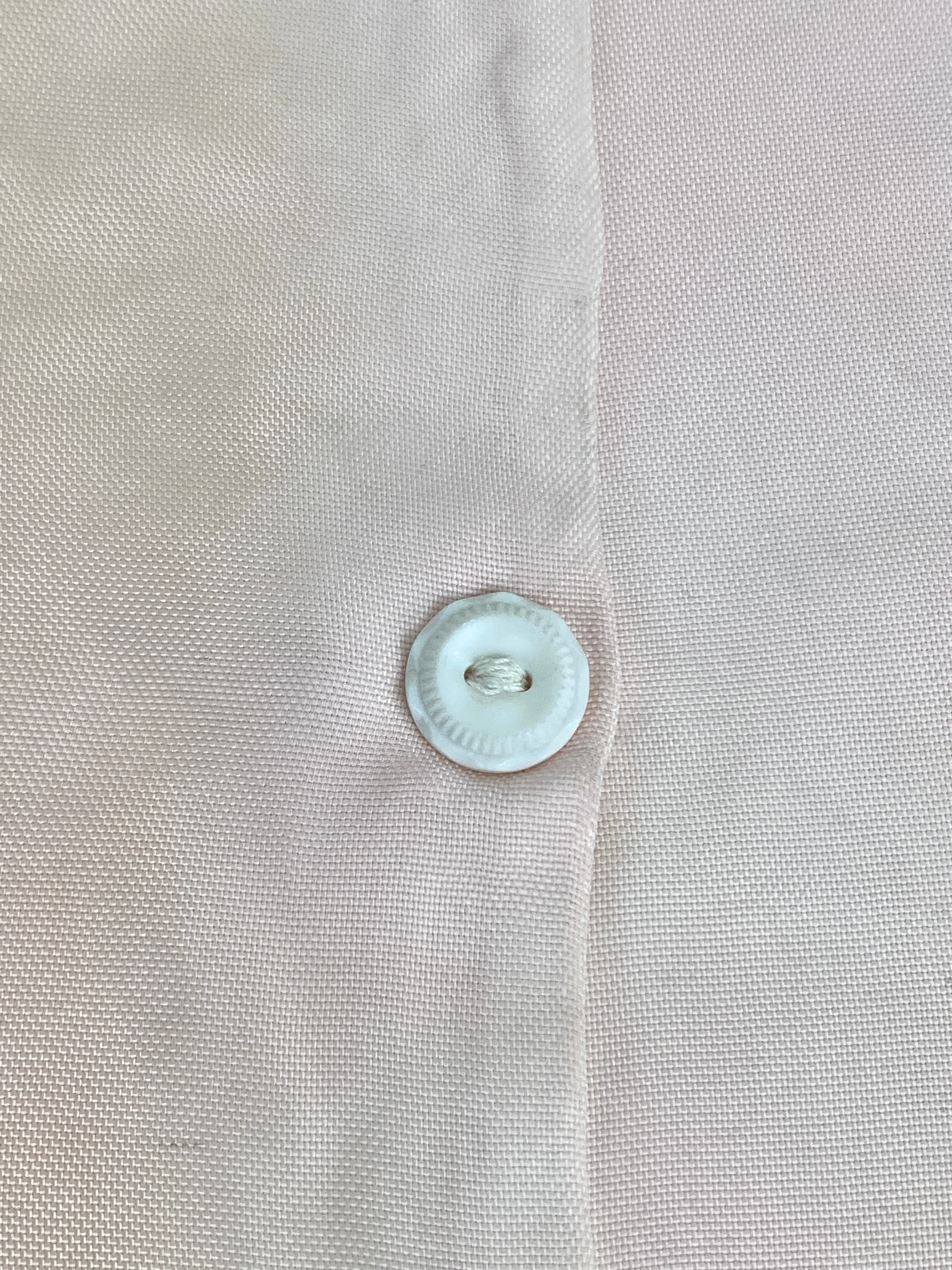 Vintage 1920s Pink Rayon Bib Collar with White Buttons