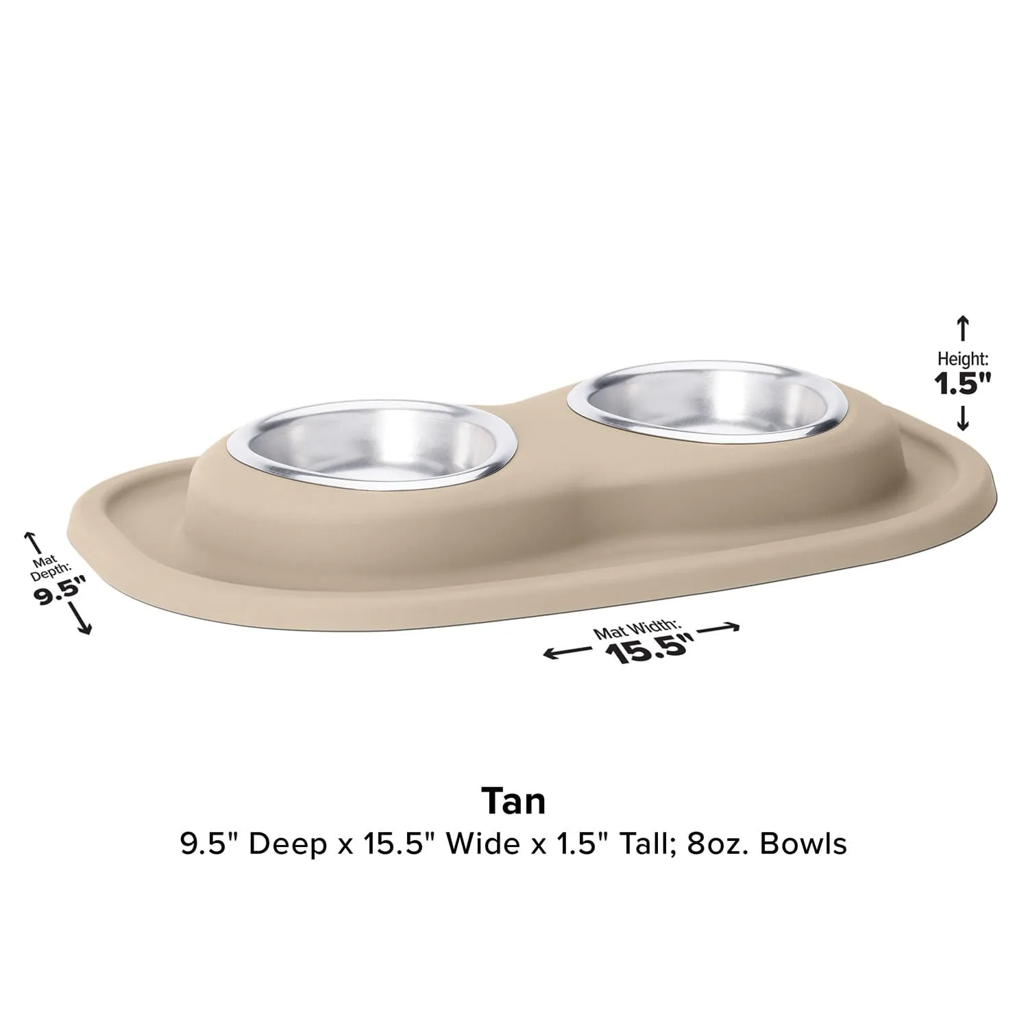 WeatherTech Double Low Pet Feeding System, Stainless Steel