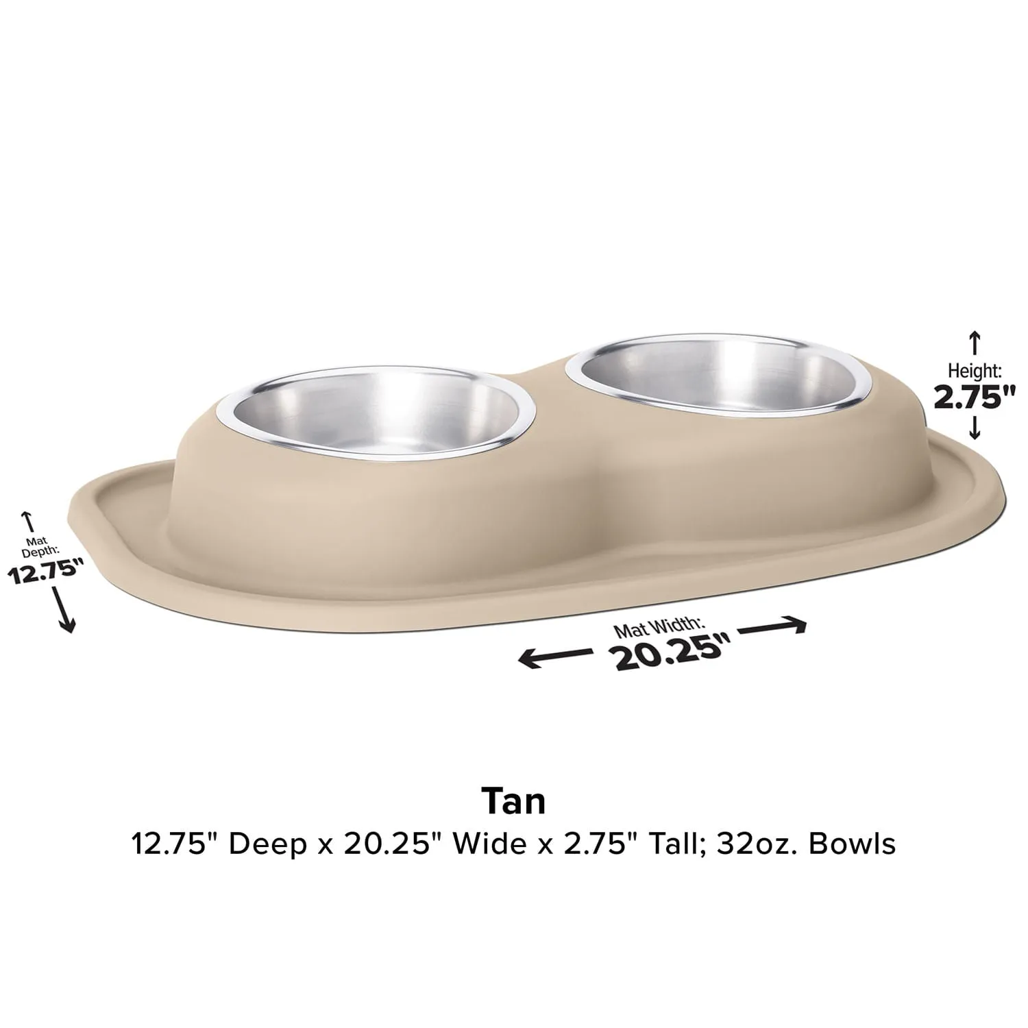 WeatherTech Double Low Pet Feeding System, Stainless Steel