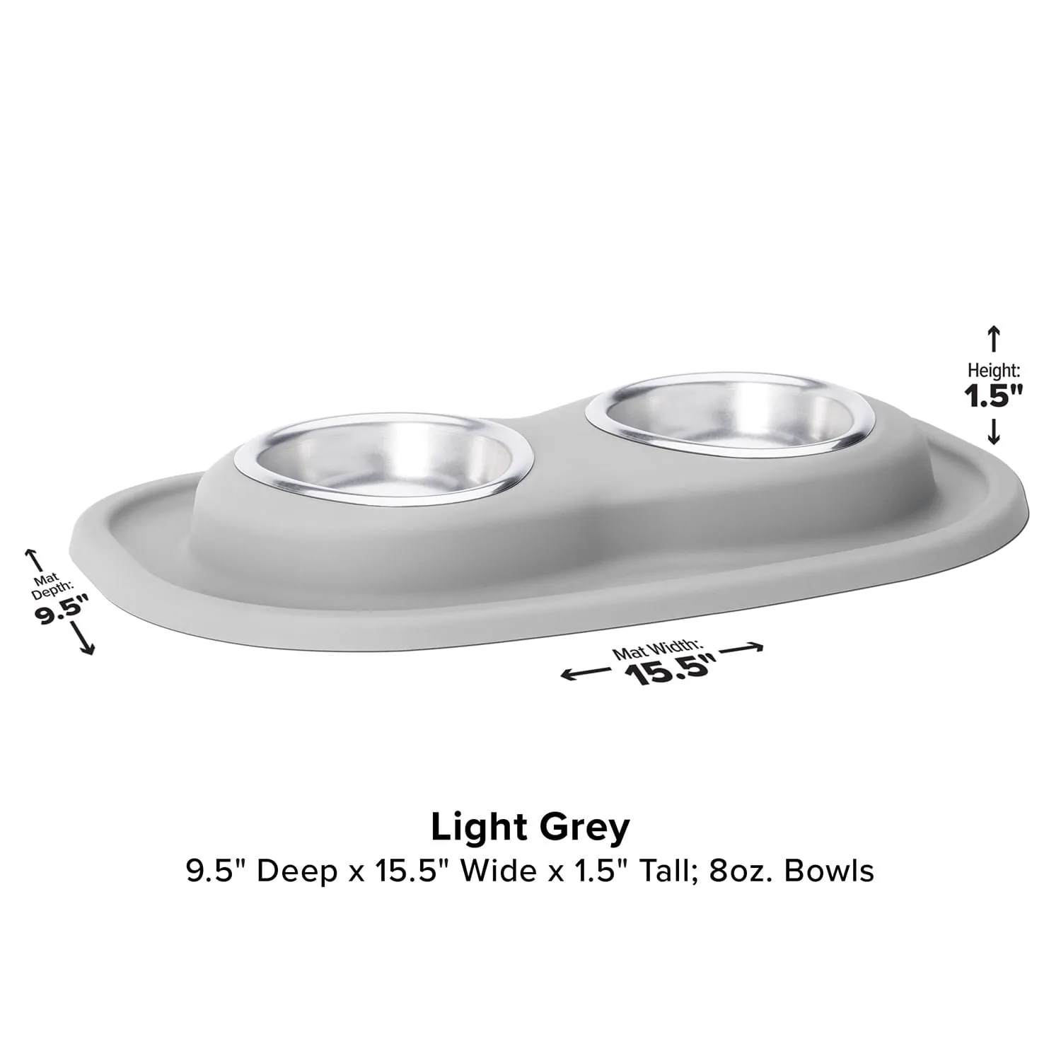 WeatherTech Double Low Pet Feeding System, Stainless Steel