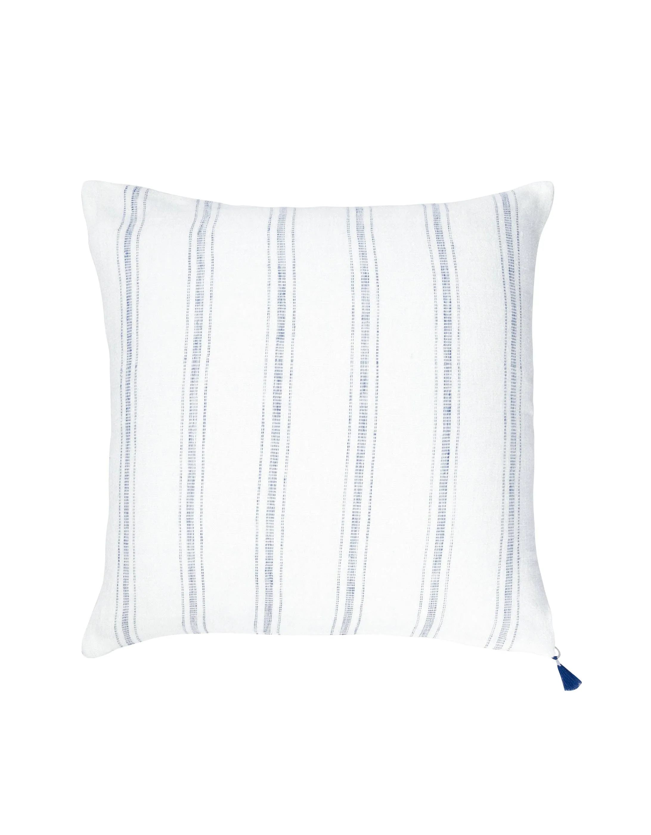 White with Blue Stripes So Soft Linen Pillow - 20x20”