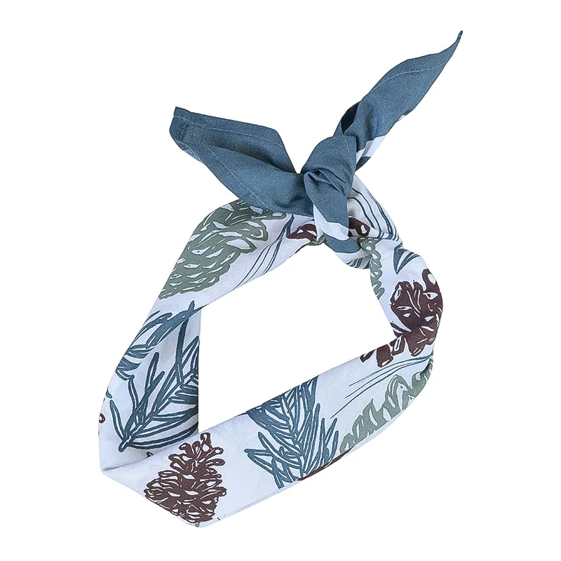 Woodland Pine Cone Bandana - 100% Cotton Hand Printed