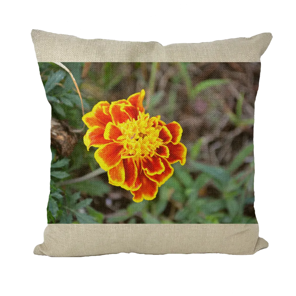 Yellow Red Flower Throw Pillows