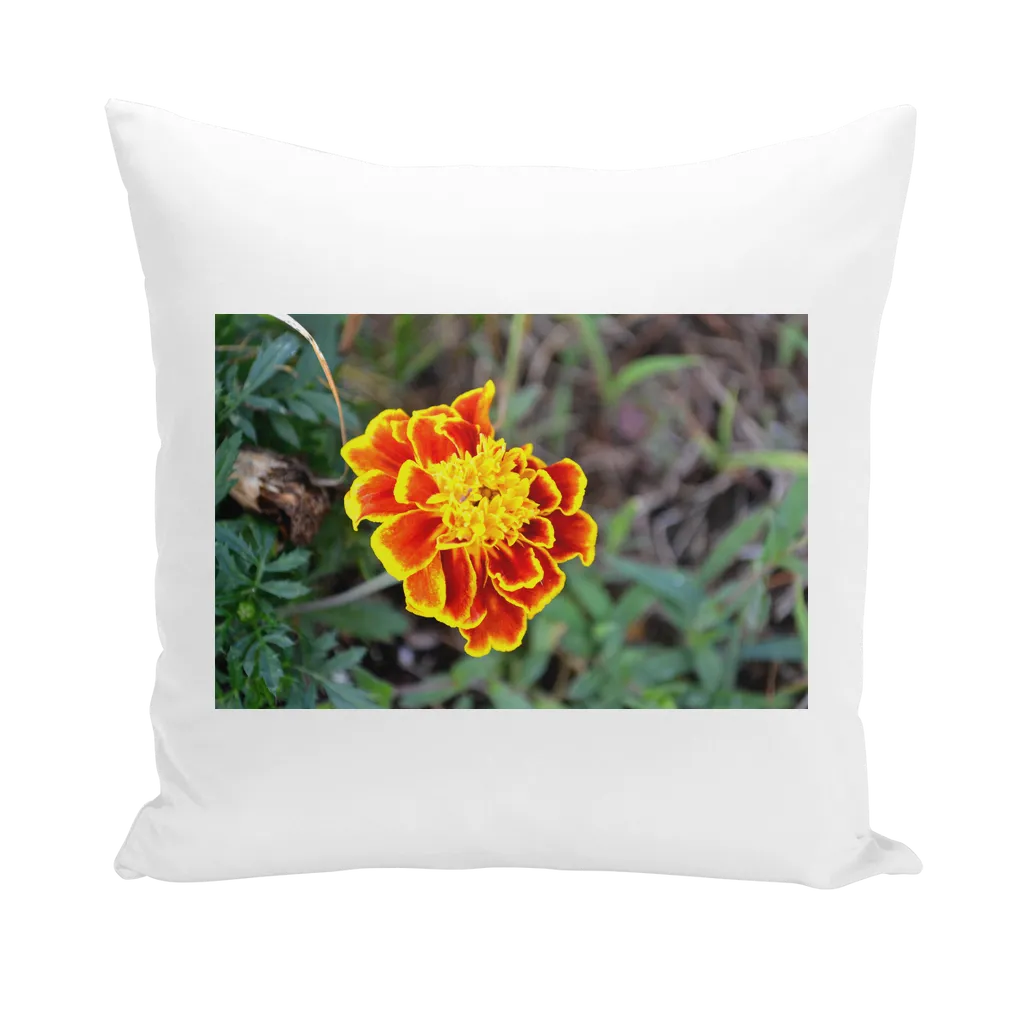 Yellow Red Flower Throw Pillows