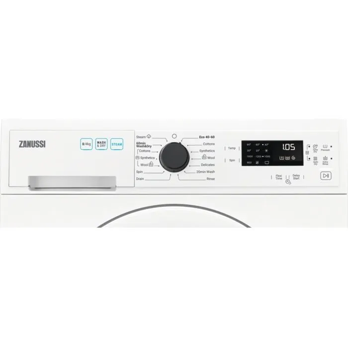 Zanussi ZWD86SB4PW Washer Dryer, 8kg, 1600 Spin, White